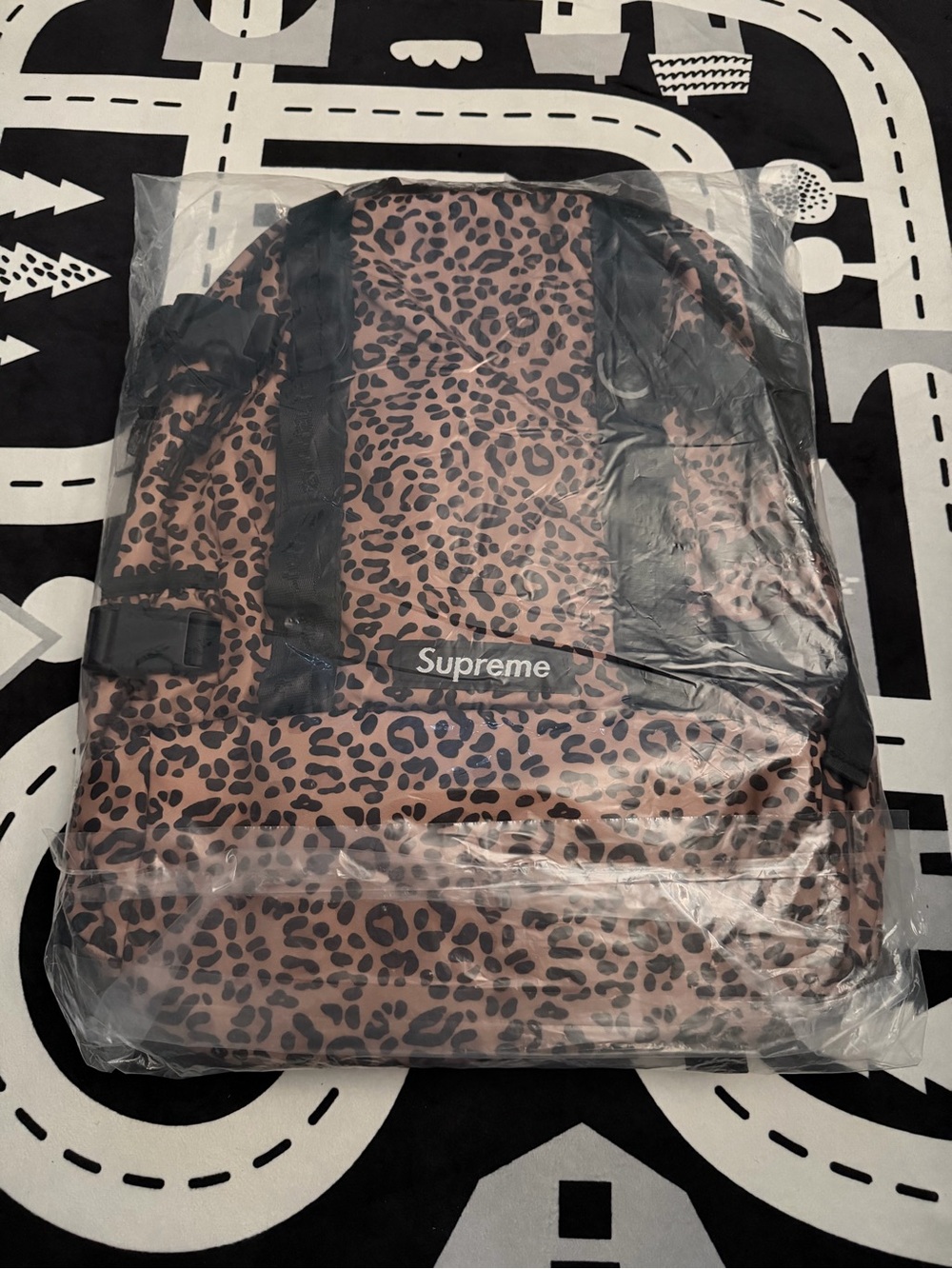Supreme Men's Leopard Print Backpack - Brown/Black - Gem